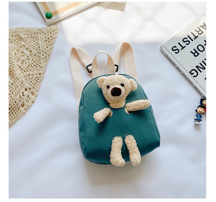 Korean Version of Children's Plush Bear Bag New Backpack Cute Cartoon Small Backpack Tide Boys and Girls Toddler School Bag