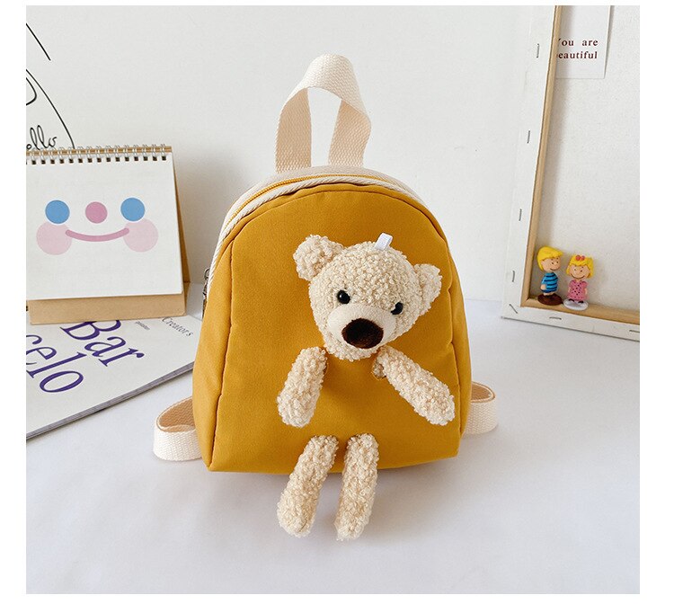 Korean Version of Children's Plush Bear Bag New Backpack Cute Cartoon Small Backpack Tide Boys and Girls Toddler School Bag