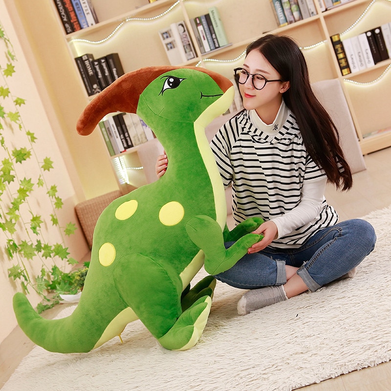 1pc 55-95CM Cute Parasaurolophus Dinosaur Plush Toys Stuffed Animal Dolls for Children Boys Dino Pillow Creative Birthday Gifts