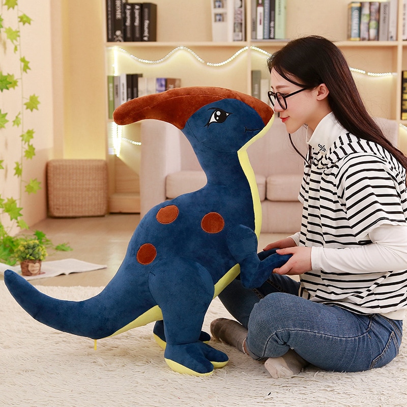 1pc 55-95CM Cute Parasaurolophus Dinosaur Plush Toys Stuffed Animal Dolls for Children Boys Dino Pillow Creative Birthday Gifts