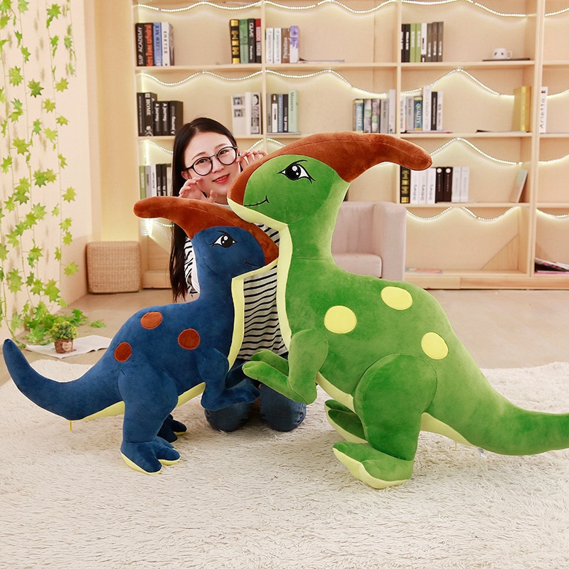 1pc 55-95CM Cute Parasaurolophus Dinosaur Plush Toys Stuffed Animal Dolls for Children Boys Dino Pillow Creative Birthday Gifts