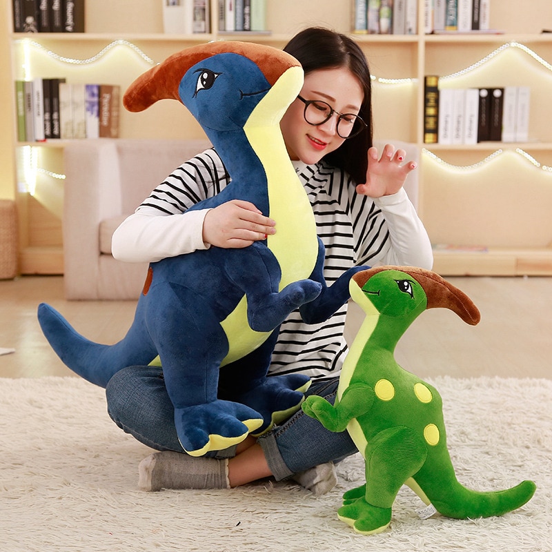 1pc 55-95CM Cute Parasaurolophus Dinosaur Plush Toys Stuffed Animal Dolls for Children Boys Dino Pillow Creative Birthday Gifts