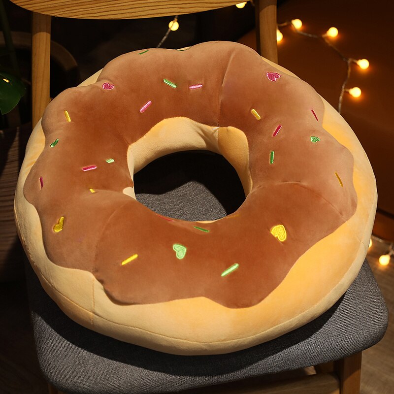 45/70cm Kawaii Plush Donuts Pillow Cartoon Simulation Food Plush Toy Doll Chair Sofa Cushion Floor Mat Gift for Lovers Children