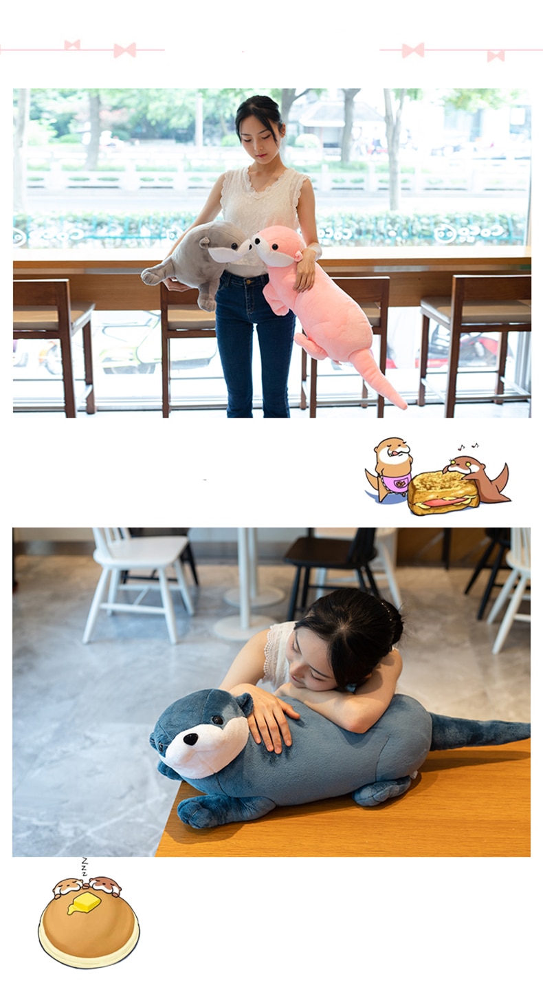 1pc 40cm 60cm 80cm Reallife Otter Plush Toy Lifelike Stuffed Wild Animal Soft Doll Lovely Sloth Toys Gift For Kids