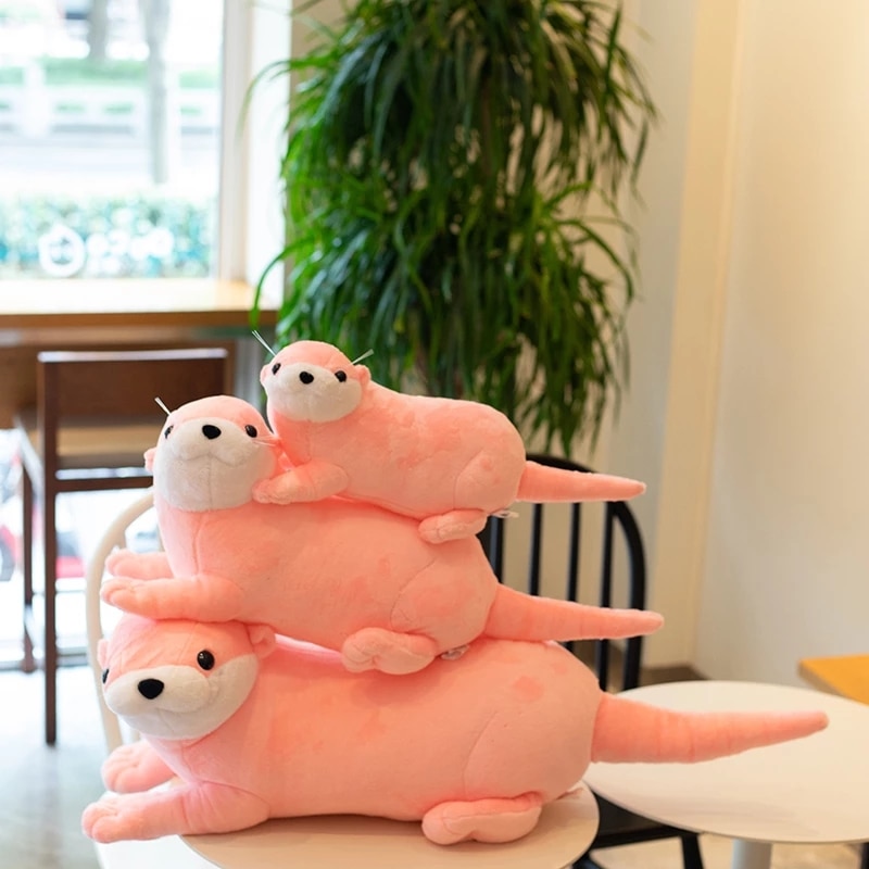 Hot 80cm Reallife Eurasian River Otter Plush Toy Realistic Wild Animal Stuffed Doll Soft Lovely Sloth Toys Cute Gift For Kids