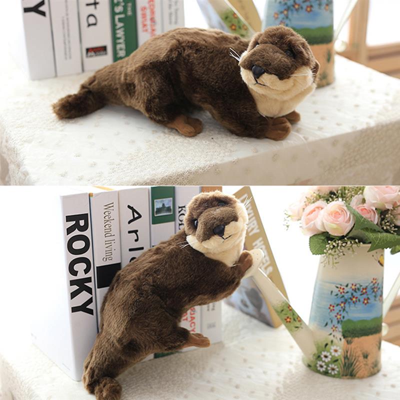 45cm Cute Otter Stuffed Cotton Pencil Case Wrist Pad Pillow Cute Otter Soft Toy Plush Sea Otter Stuffed Animal Doll Kids Gifts