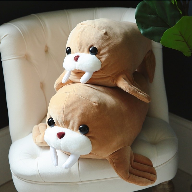 Cute Soft Polar Ocean Animals Odobenus Rosmarus Walrus Soft Present Kids Plush Doll Toy
