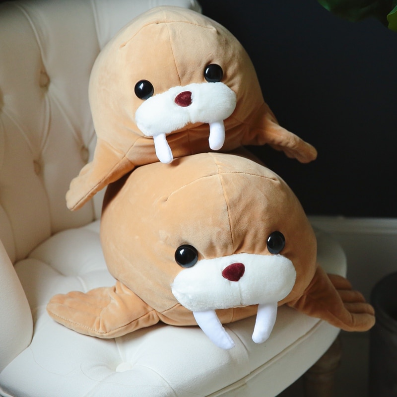 Cute Soft Polar Ocean Animals Odobenus Rosmarus Walrus Soft Present Kids Plush Doll Toy