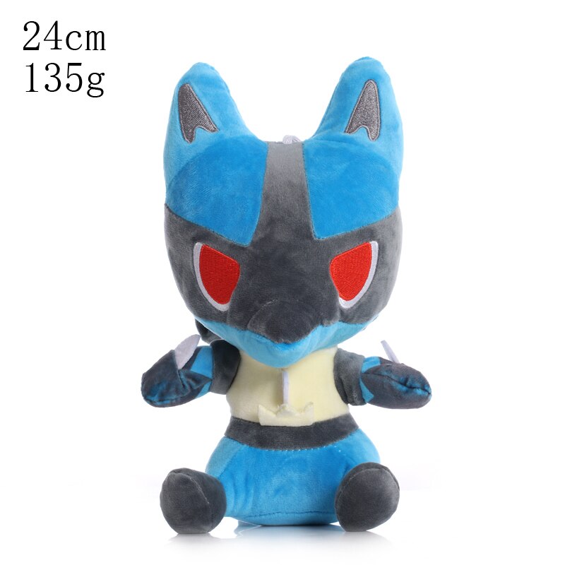 5pcs /lot 24cm Cute Lucario Plush Toys Dolls Anime Lucario Plush Toys Doll Soft Stuffed Anime Pendant Plush Toys Children Gifts