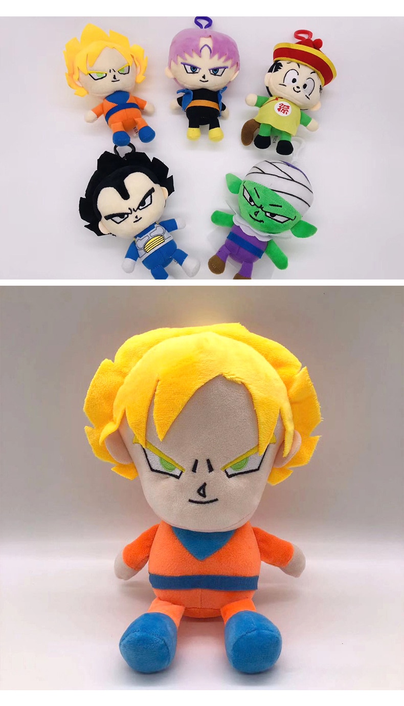 Dragon Ball Vegeta IV Son Goku Piccolo Cartoon doll shoulder bag key chain doll soft plush small pendant children's toy gift