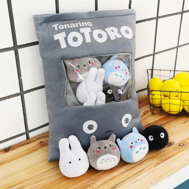 Dragon Cat Stuffed Pillow With 8pcs mini Black Cat dolls inside Push Throw Pillow Creative Family gift for Baby Girl and boy