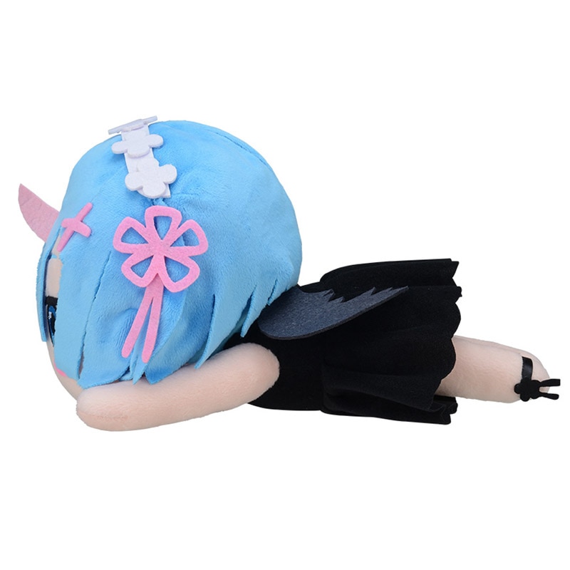 Cute Anime Re: Life in a different world from zero Rem Black Fallen Angel Big Plush Stuffed Pillow Cosplay Doll Toy Gifts 40cm