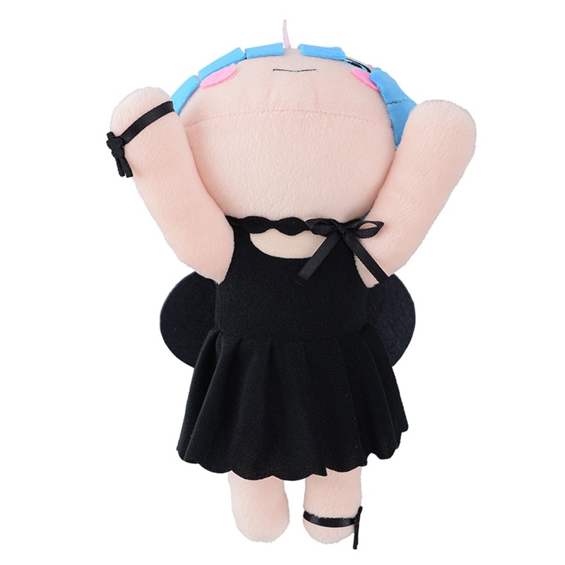 Cute Anime Re: Life in a different world from zero Rem Black Fallen Angel Big Plush Stuffed Pillow Cosplay Doll Toy Gifts 40cm