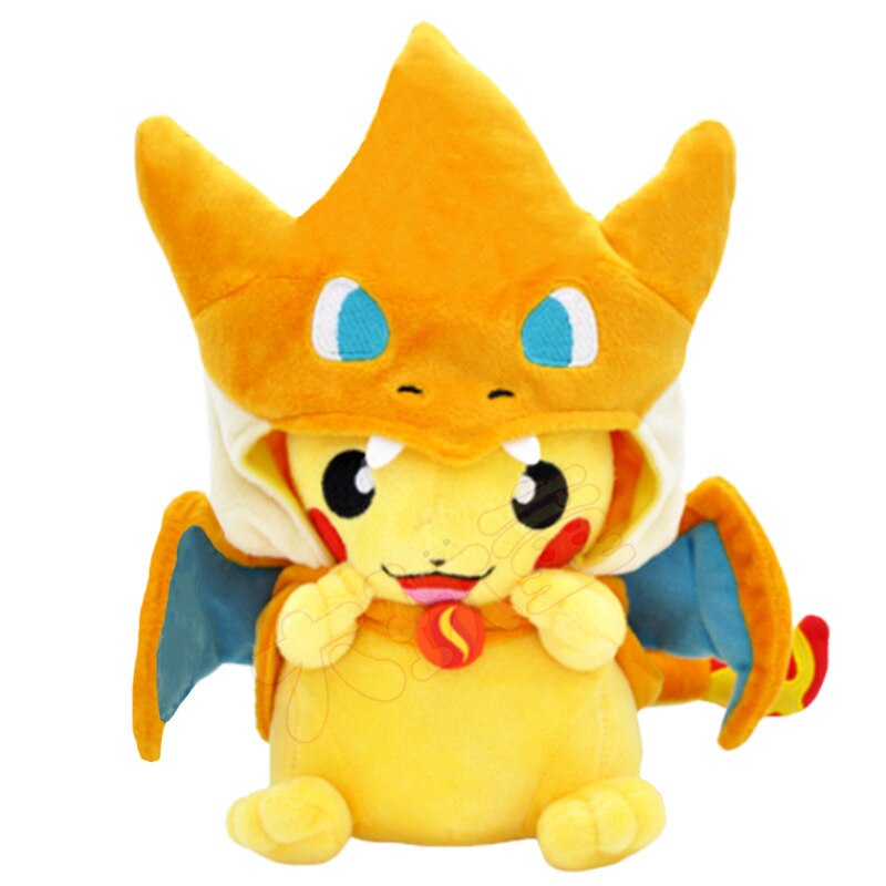 pikachu in charizard costume plush