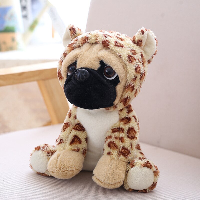 Pug Dog Soft Plush Toy In Leopard Costume