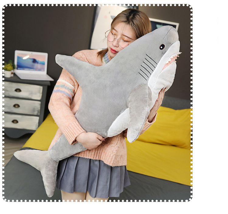 60-140cm 2 patterns Stuffed real life Great White Shark dolls Plush toys shark pillows soft cushions Distinctive funny furniture