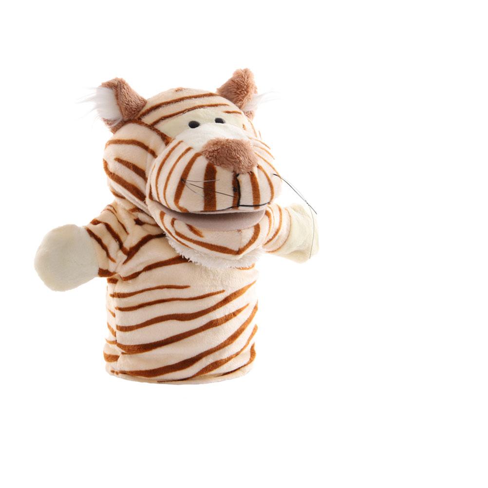 1Pc Lovely Tiger Hand Puppet Plaything Parent-child Interactive Plush Toys
