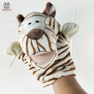 25cm Tiger Hand Puppet Stuffed Plush Toy