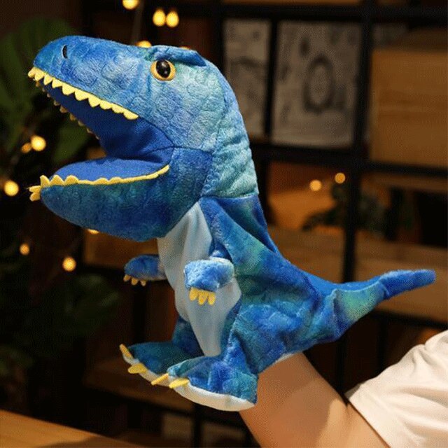 Blue Dinosaur Tyrannosaurus Soft Plush Hand Puppet - PlushStore.com ...