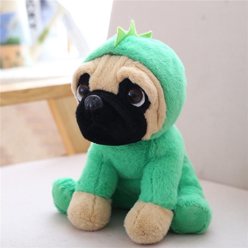Pug Dog In Dinosaur Costume Soft Plush Toy