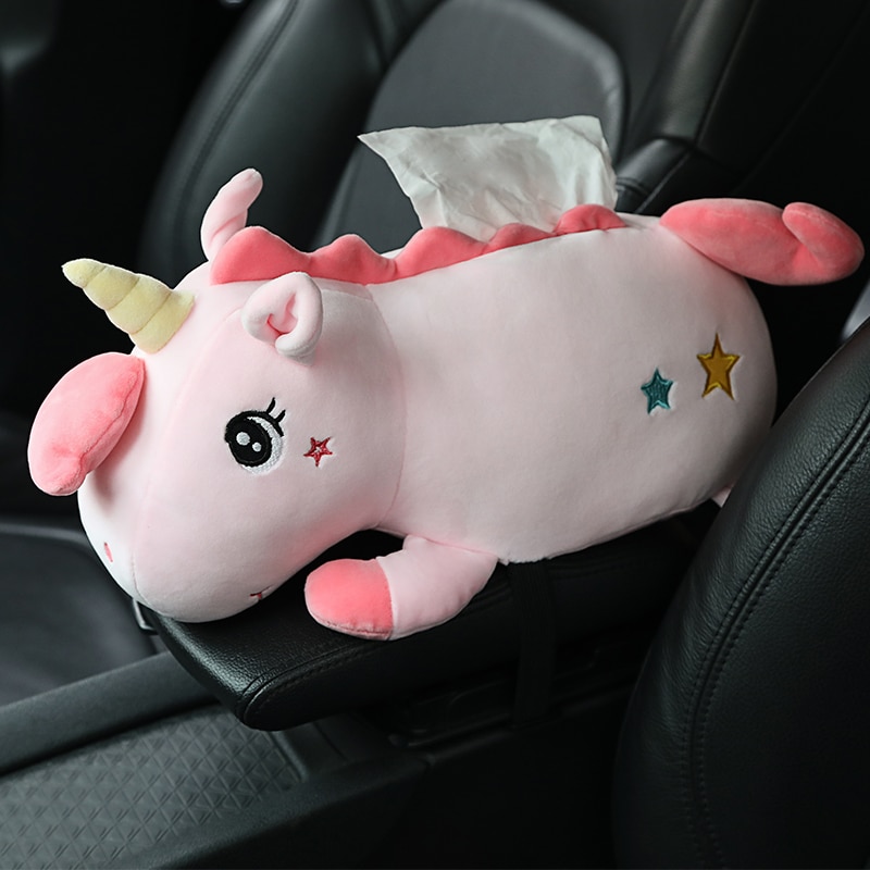 Kawaii Unicorn Car Pig Husky Cat Paper Towel Plush Animals Tissue Box Home Sofa Paper Tissue Holder Napkin Case Pouch Plushie