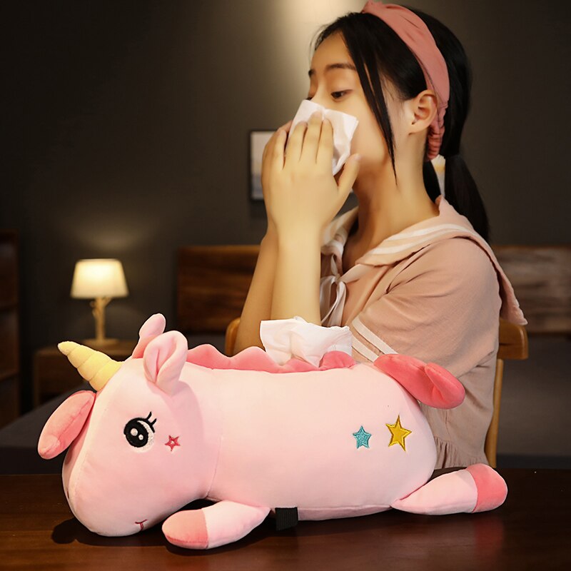 Unicorn Car Tissue Holder Soft Stuffed Plush Toy -  - World  of plushies