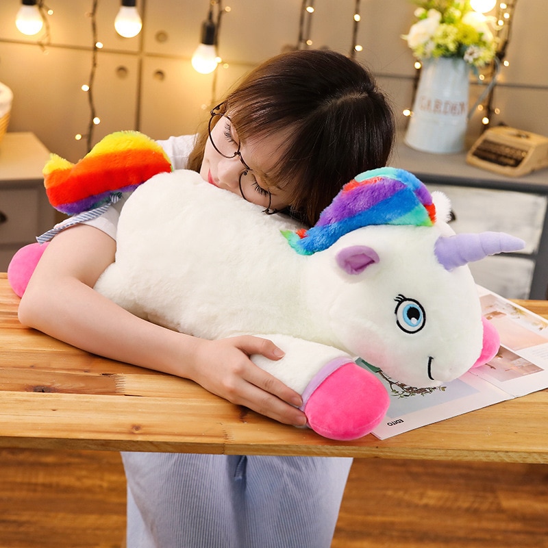 40-100cm Giant Size Rainbow Unicorn Plush Toy Soft Stuffed Cartoon Unicornio Dolls Animal Horse Christmas Gift for Drop Shiping