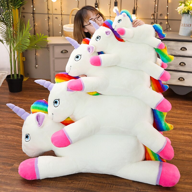40-100cm Giant Size Rainbow Unicorn Plush Toy Soft Stuffed Cartoon Unicornio Dolls Animal Horse Christmas Gift for Drop Shiping