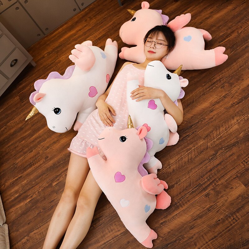 60/80cm Lovely Unicorn Plush Toy Soft Stuffed Cartoon Unicornio Dolls Animal Horse High Quality Christmas Gift for drop shiping