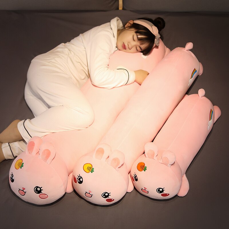 1pc 100/120cm Lovely Husky Pig Rabbit Dinosaur Plush Toys Soft Animal Stuffed Plush Long Pillow Kawaii Birthday Gift for Girls