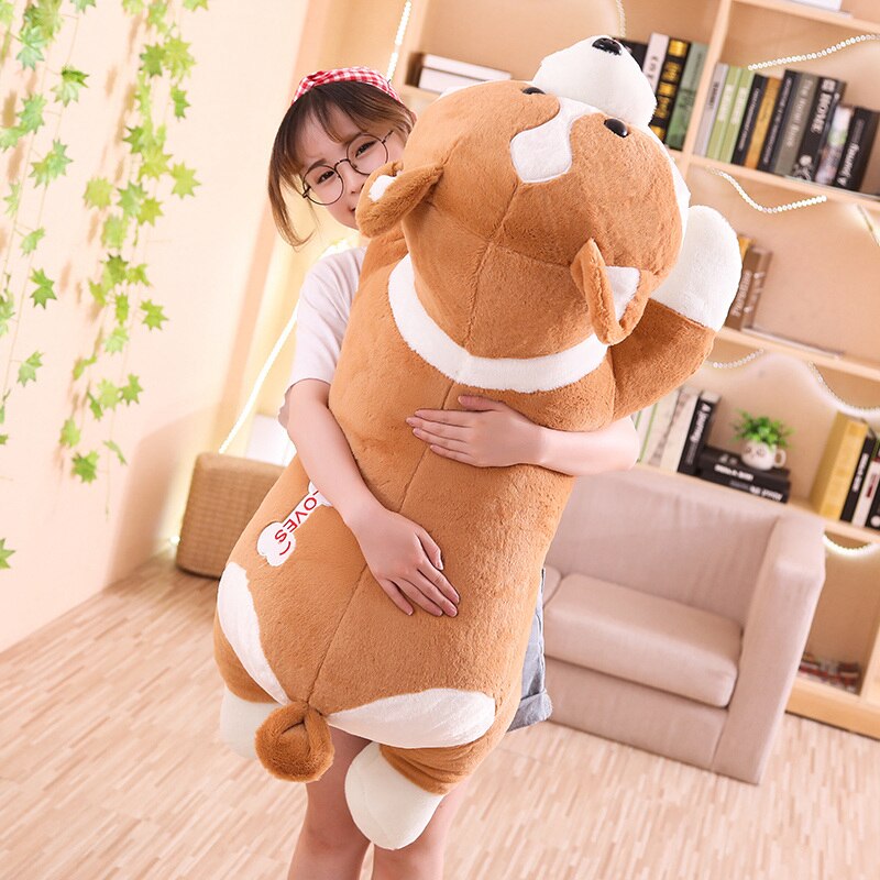 60-100cm Cute Corgi Dog Plush Toy Lovely Christmas Gift for Kids Stuffed Soft Animal Cartoon Pillow Kawaii Valentine Present