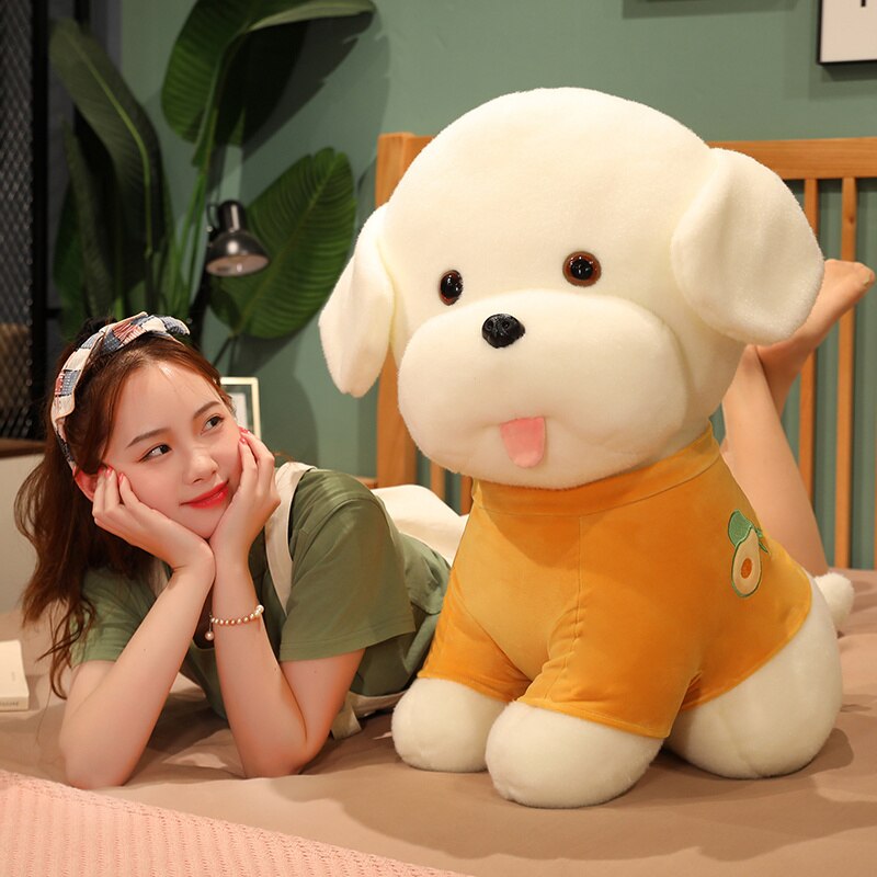 1pc 25/35/45cm Kawaii Teddy Dog Plush Toys Lovely Animal Dog Wears Sweater Dolls Soft Stuffed Pillow for Children Birthday Decor
