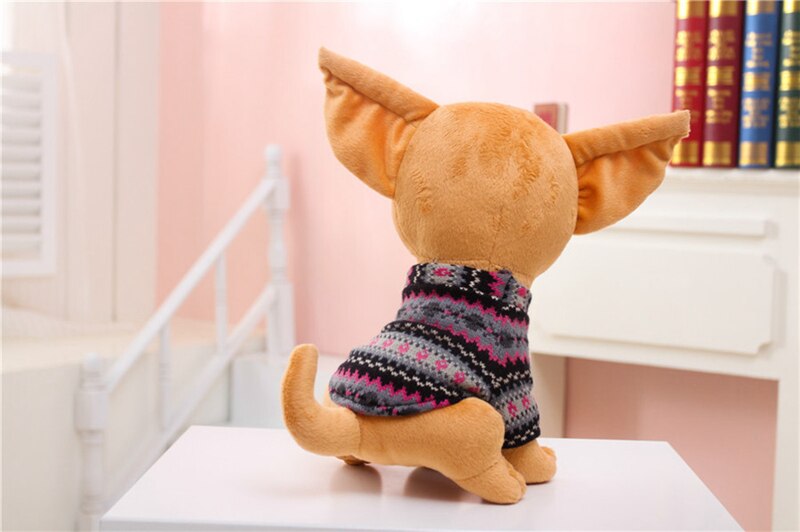Miaoowa 1pc 25cm Cute Chihuahua Plush Toy Kids Toy Stuffed Creative Animal Doll Simulation Birthday Gift for Girls & Kids