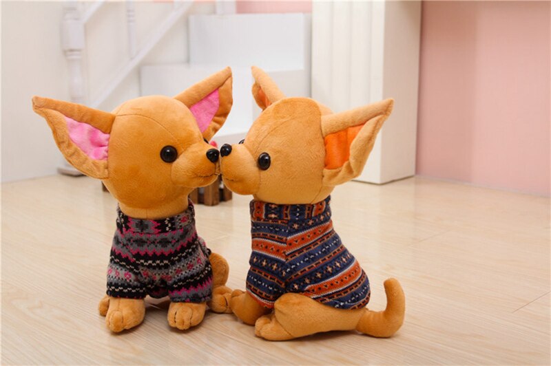Miaoowa 1pc 25cm Cute Chihuahua Plush Toy Kids Toy Stuffed Creative Animal Doll Simulation Birthday Gift for Girls & Kids