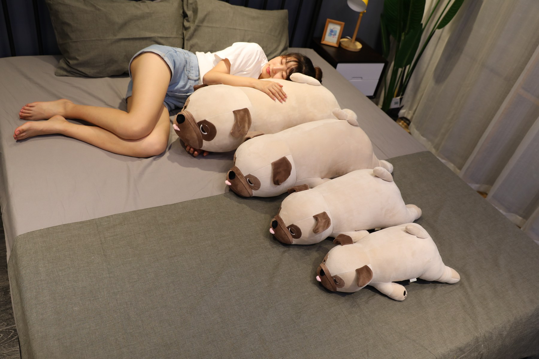 Hot 55-90cm Big Size New Cute Animal Kawaii Pug Dog Plush Toys Sleep Pillow Kids Birthday Gift Child Girl Xmas Valentine's