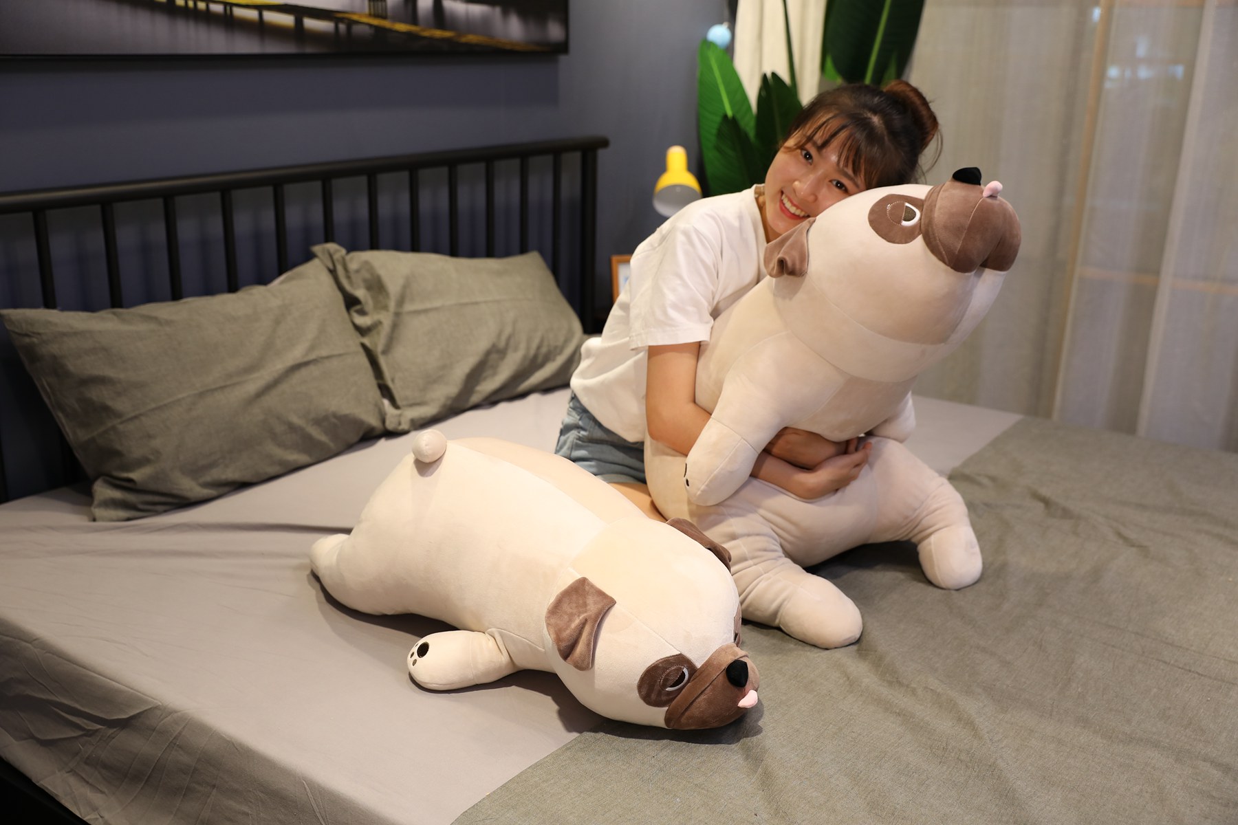 Hot 55-90cm Big Size New Cute Animal Kawaii Pug Dog Plush Toys Sleep Pillow Kids Birthday Gift Child Girl Xmas Valentine's