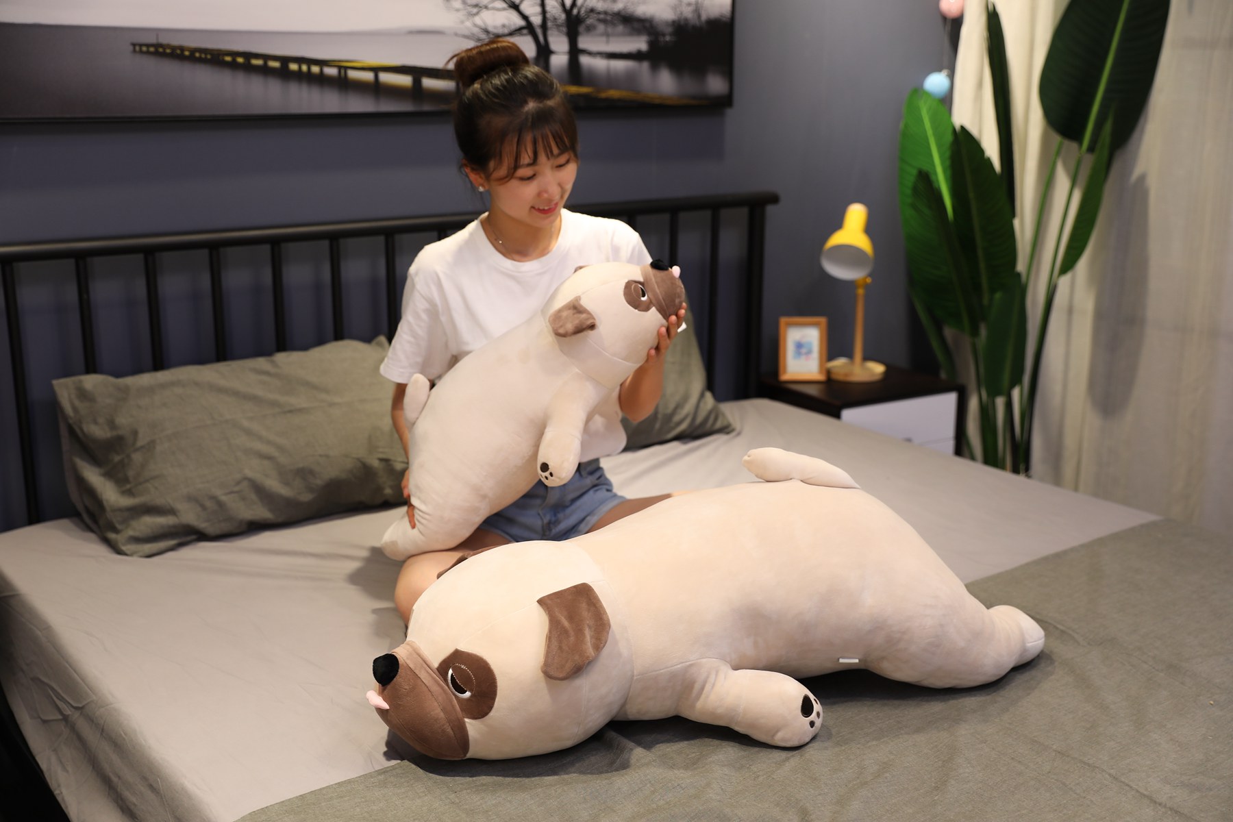 Hot 55-90cm Big Size New Cute Animal Kawaii Pug Dog Plush Toys Sleep Pillow Kids Birthday Gift Child Girl Xmas Valentine's