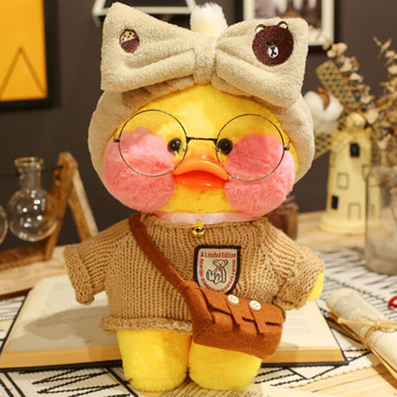 30cm Korean Netred Wearing Hyaluronic Acid Little Yellow Duck Doll Ducks Lalafanfan Ducks Plush soft Toys Ducks Doll Birthday Gi