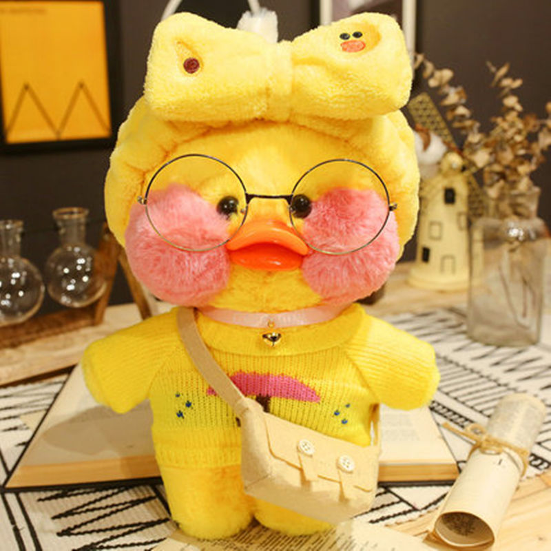 30cm Korean Netred Wearing Hyaluronic Acid Little Yellow Duck Doll Ducks Lalafanfan Ducks Plush soft Toys Ducks Doll Birthday Gi
