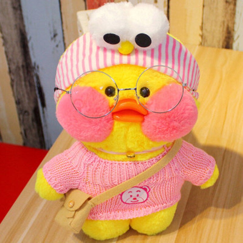 30cm Korean Netred Wearing Hyaluronic Acid Little Yellow Duck Doll Ducks Lalafanfan Ducks Plush soft Toys Ducks Doll Birthday Gi