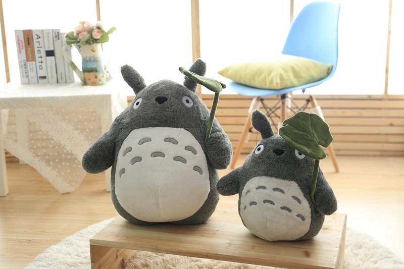 Totoro Plush Toy Cute Plush Cat Japanese Anime Figure Doll Plush Totoro With Lotus Leaf Kids Toys Birthday Christmas Gift