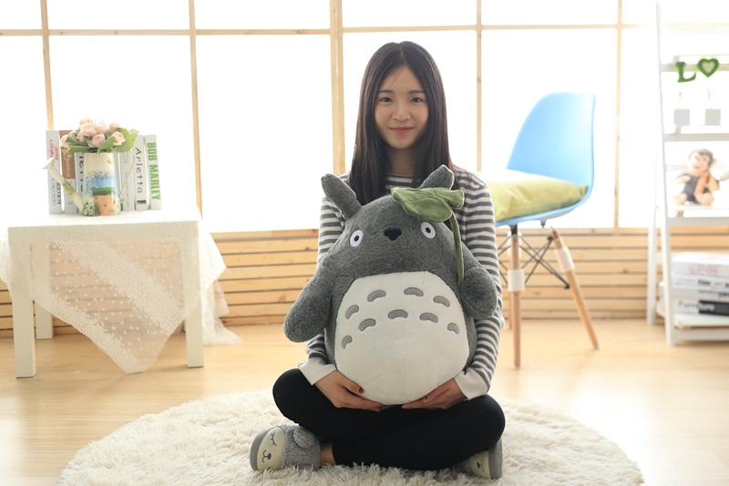 Totoro Plush Toy Cute Plush Cat Japanese Anime Figure Doll Plush Totoro With Lotus Leaf Kids Toys Birthday Christmas Gift