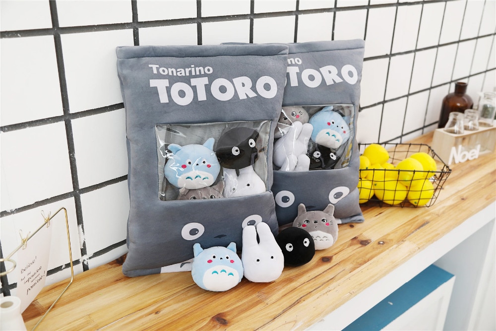 a bag of totoro plush toys 8 pcs plush my neighbour totoro soft doll stuffed cartoon anime animal kids toys totoro pillow