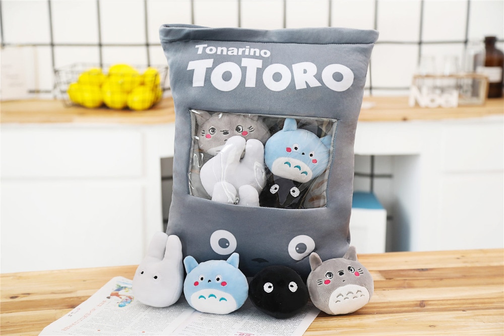 a bag of totoro plush toys 8 pcs plush my neighbour totoro soft doll stuffed cartoon anime animal kids toys totoro pillow