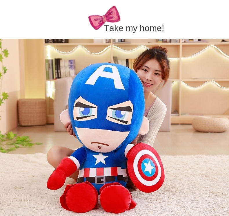 Disney Marvel Plush Toys Spider Man Captain America Avengers Stuffed Dolls Pillow Animation Figure Kid Children Plushies Gift