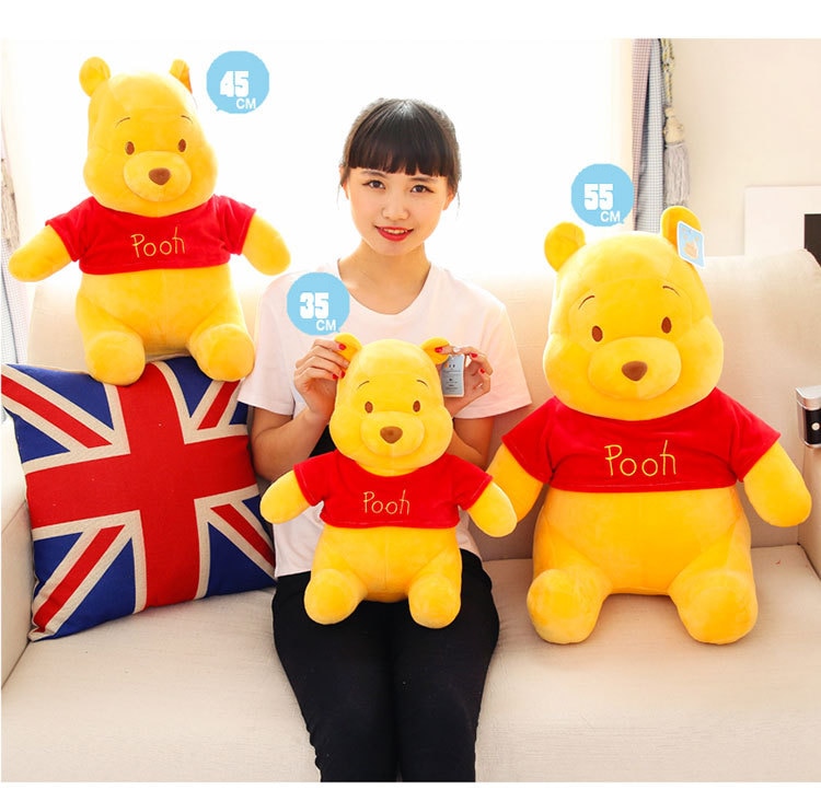 Disney Winnie The Pooh Plush Doll Toy Cartoon Winnie Pooh Bear Original Soft Stuffed Plush Toy Pillow Kids Birthday Gifts