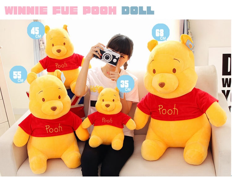 Disney Winnie The Pooh Plush Doll Toy Cartoon Winnie Pooh Bear Original Soft Stuffed Plush Toy Pillow Kids Birthday Gifts