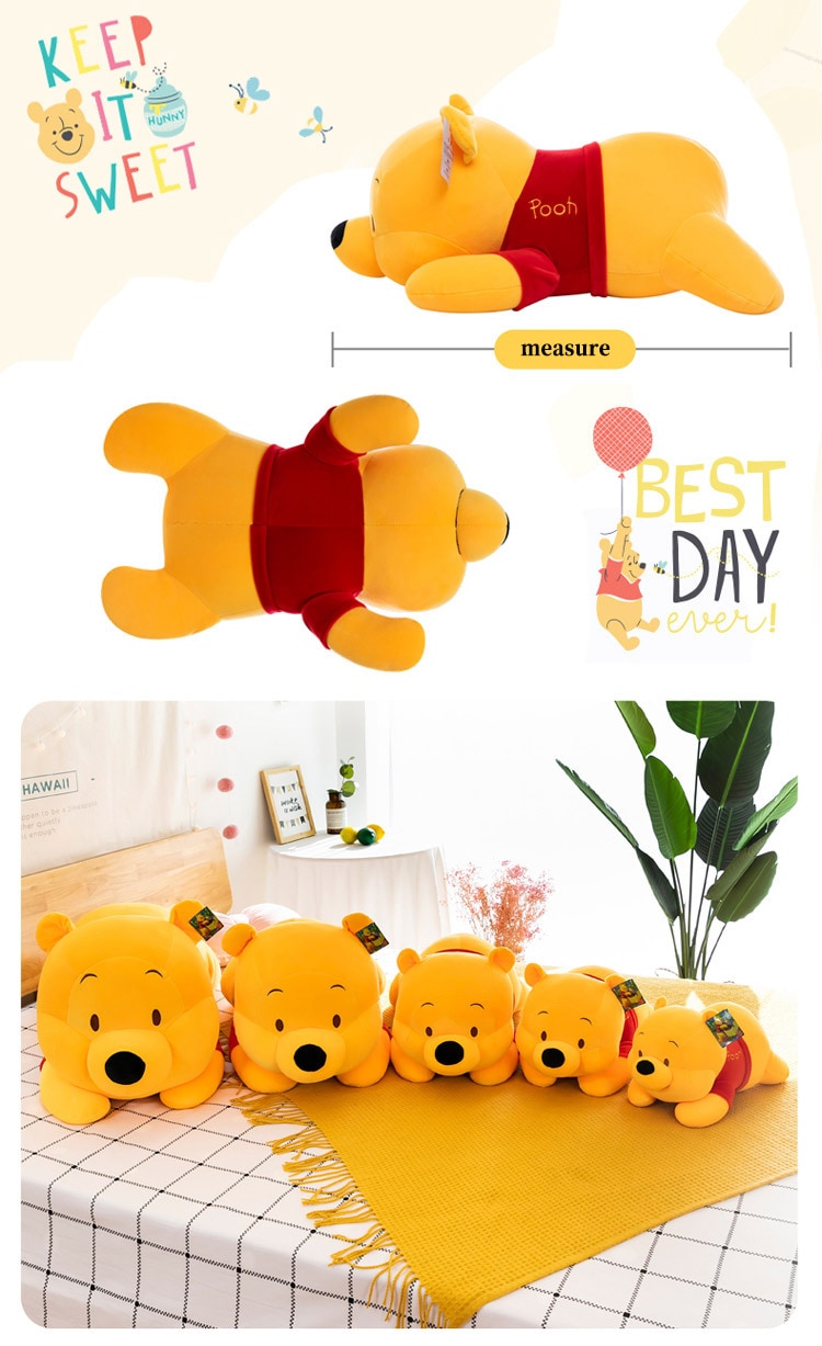 Disney Winnie The Pooh Pillow Toy Soft Plush Doll Cute Cartoon Anime Bear Animal Children's Boy Girl Kid Birthday Festival Gift