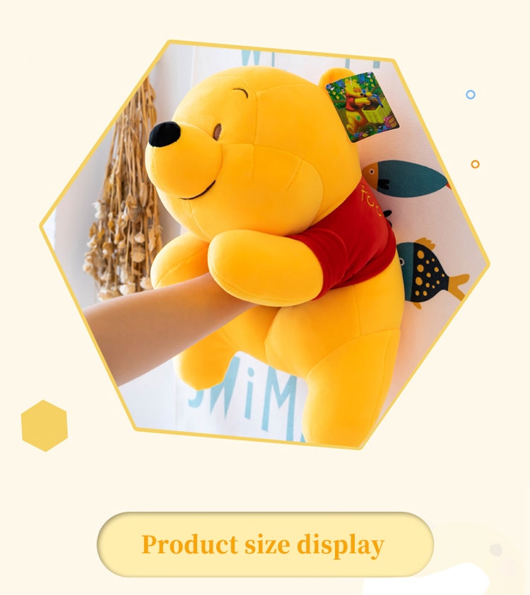 Disney Winnie The Pooh Pillow Toy Soft Plush Doll Cute Cartoon Anime Bear Animal Children's Boy Girl Kid Birthday Festival Gift