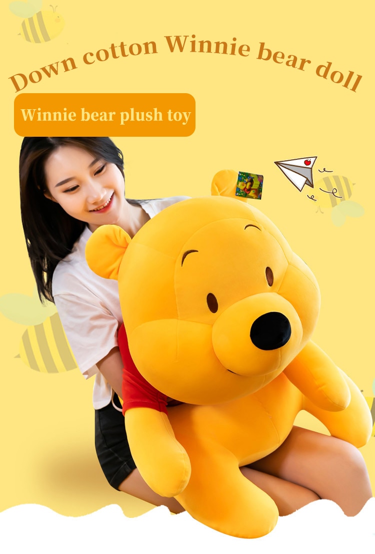 Disney Winnie The Pooh Pillow Toy Soft Plush Doll Cute Cartoon Anime Bear Animal Children's Boy Girl Kid Birthday Festival Gift